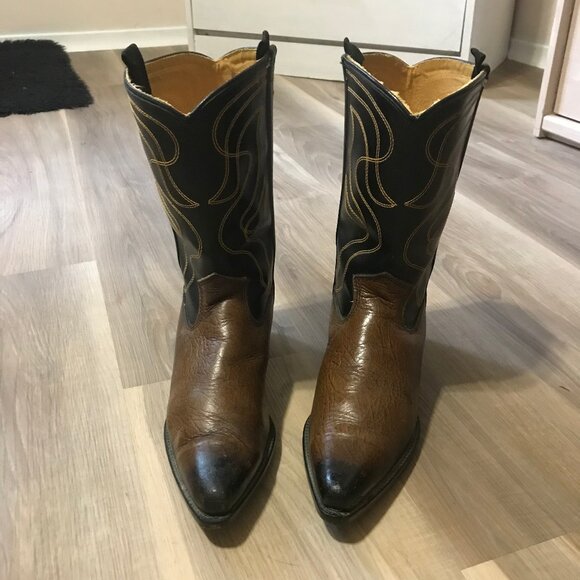 Ladies Black And Brown Western Boots Size 6B - Picture 2 of 6